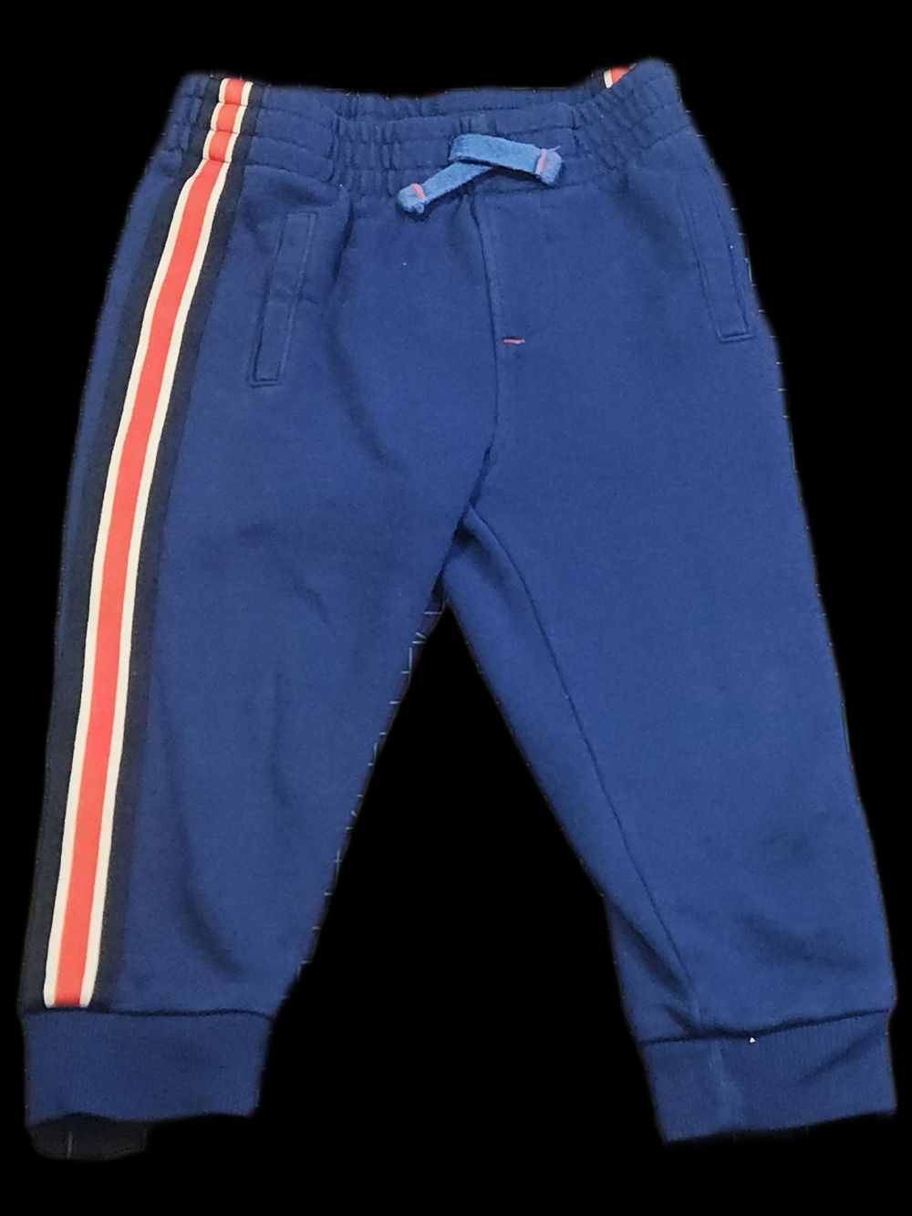 #KC121 Joe Fresh Navy Joggers with Red & White Side Stripes